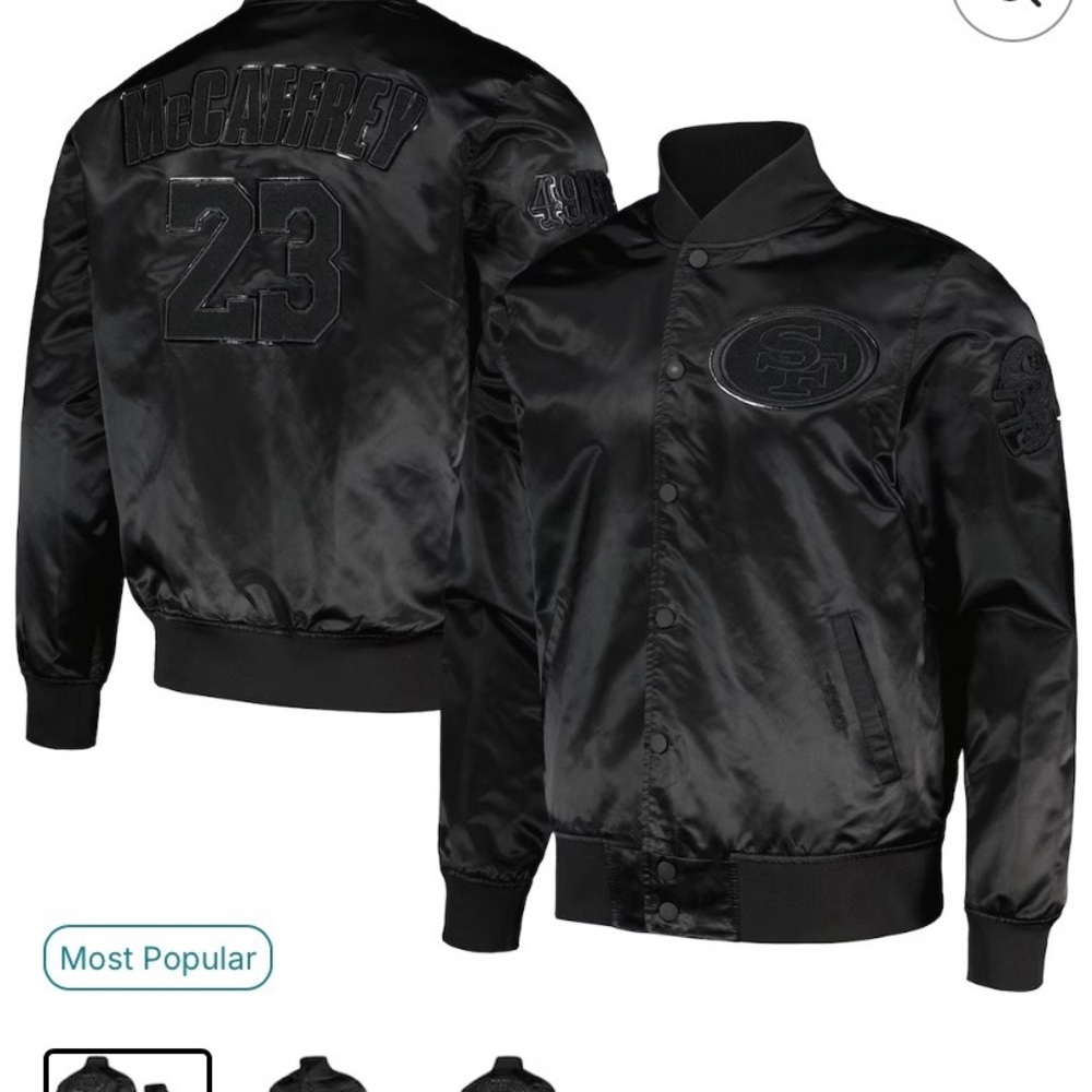 Men's Black 49er McCaffrey Bomber Jacket